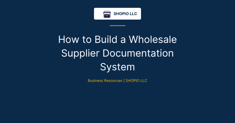 Wholesale Supplier Documentation System for Compliance and Business Records